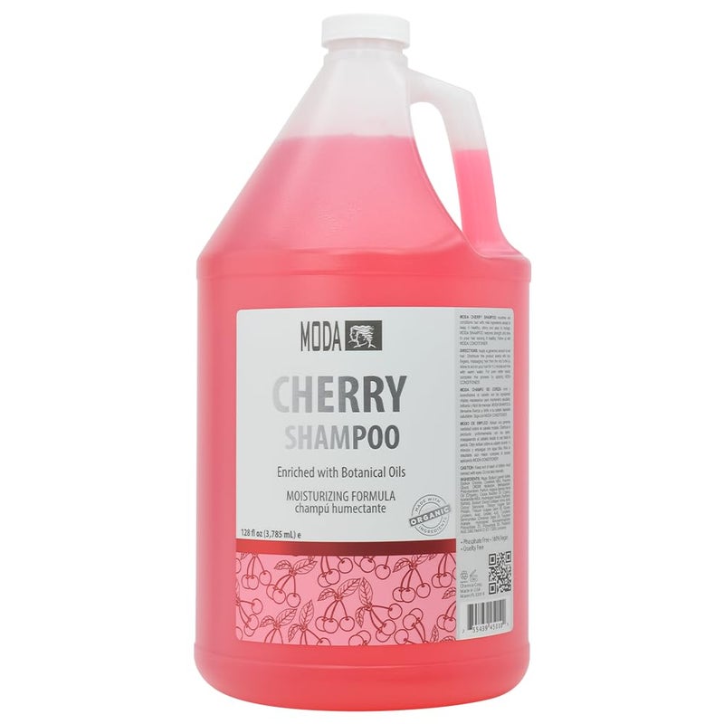 MODA - Moisturizing Shampoo for All Hair Types, Cherry, 128 Oz, Professional - Deeply Cleanses and Conditions, Strengthens, Restores and Shine your Hair - Image 1